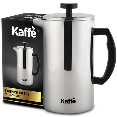Kaffe French Press Coffee Maker. Double-Wall Stainless Steel