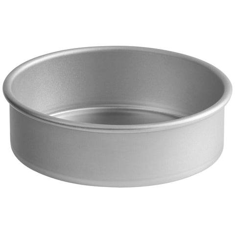 6" x 2" Round Straight Sided Aluminum Cake Pan / Deep Dish Pizza Pan