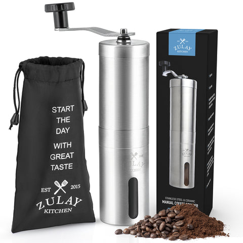Zulay Kitchen Stainless Steel Manual Coffee Grinder