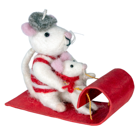 Toboggan Mice Ornament