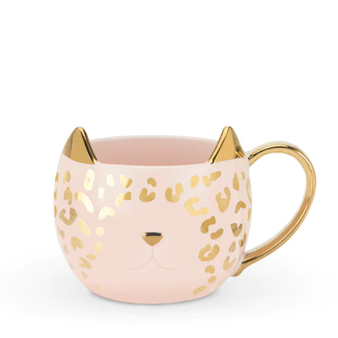 Chloe Pink Leopard Cat Mug